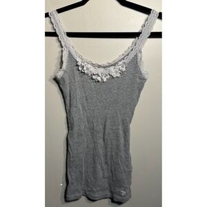 Vintage Y2K Abercrombie & Fitch Cami Tank Top Flower Lace Fitted Sleeveless S